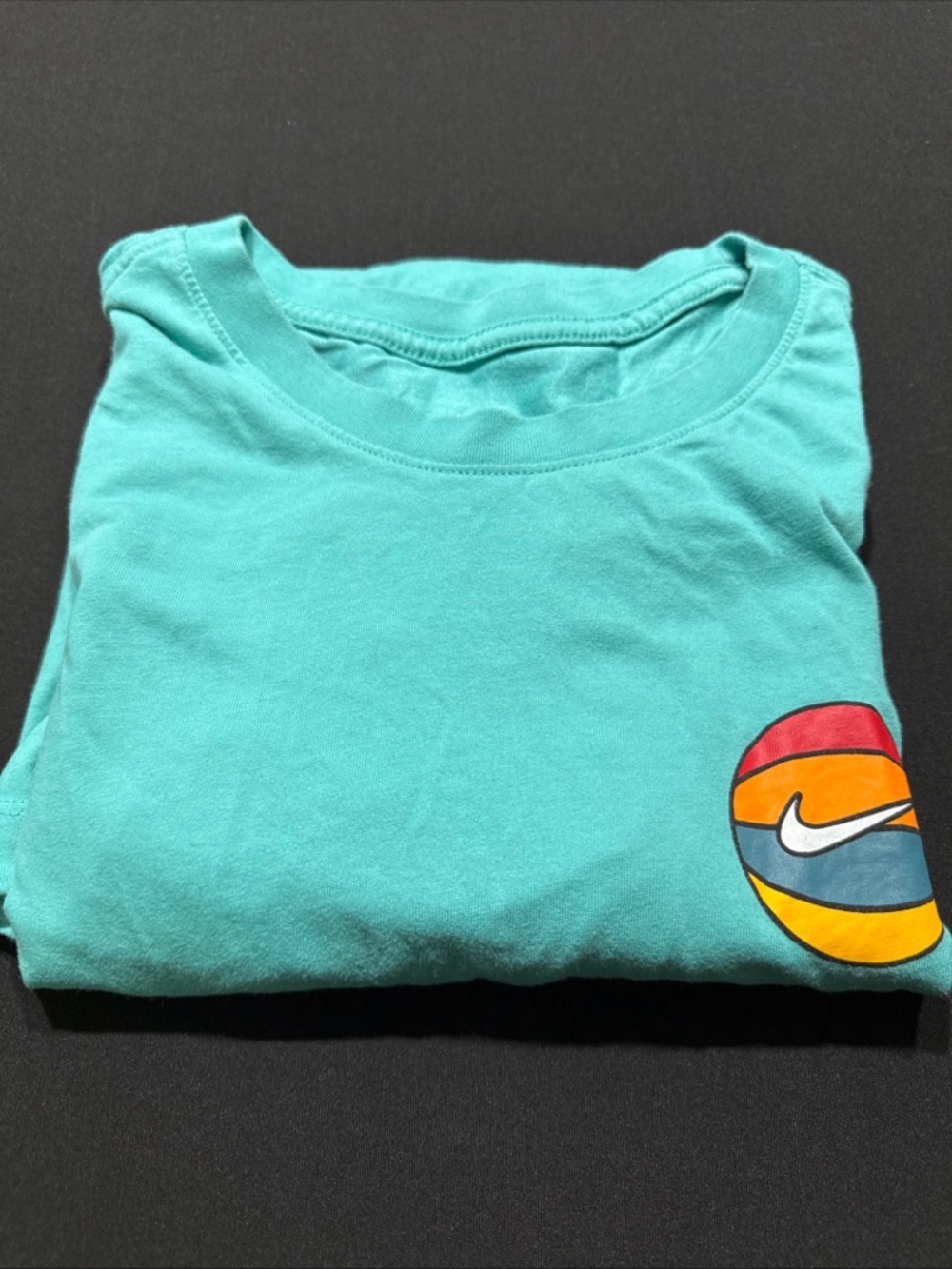Nike Teal Short Sleeve Tee with Color Block Logo